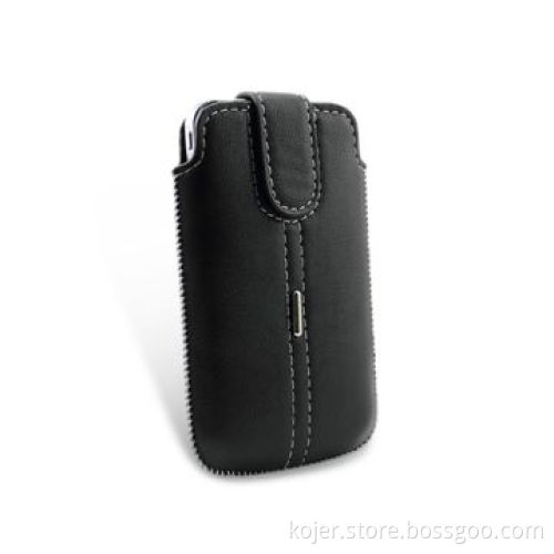 PU Leather Case for iPhone 4, Retractable Pull-tab Combined with Velcro Closure